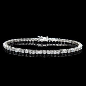 6.0Ct CERTIFIED Moissanite Tennis Bracelet 3mm 18k W/GOLD/ Sterling Silver 8.00"